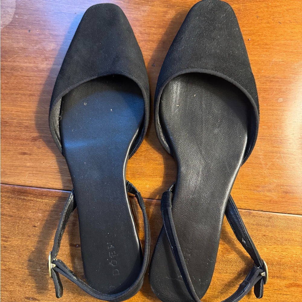 Doen Black Women's Slingback Flats